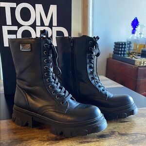 Bebe Black Combat Boots